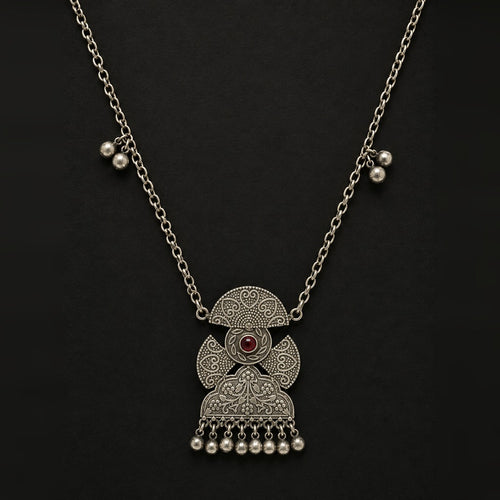 Desi Diva Oxidized Temple Coin Necklace — handmade necklace by Dream Karigiri