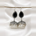 Kaajal Black Teardrop Jhumkas