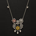 Desi Diva Oxidized Kundan & Pearl Statement Necklace
