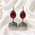 Sindoor Red Teardrop Jhumkas