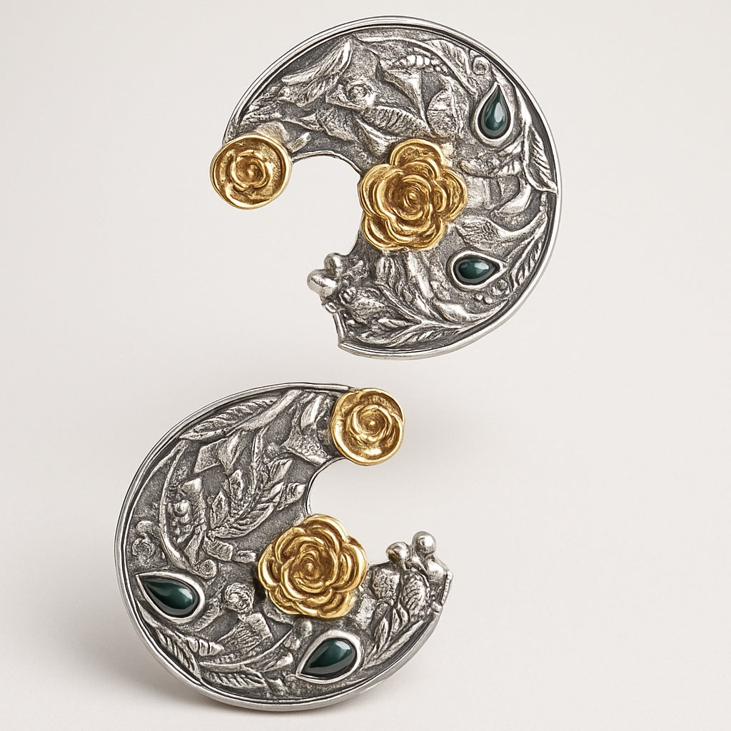 Chand Crescent Moon Statement Studs