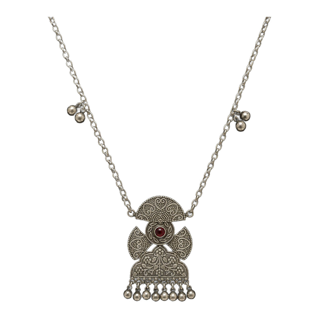 Desi Diva Oxidized Temple Coin Necklace — handmade necklace by Dream Karigiri