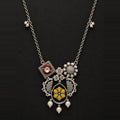 Desi Diva Oxidized Kundan & Pearl Statement Necklace