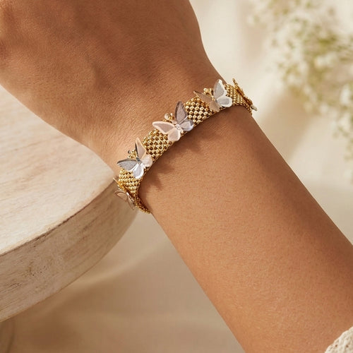 Dream Karigiri Butterfly Bracelet worn on the wrist, handmade by Dream Karigiri