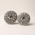 Engraved Round Silver Studs