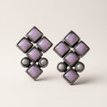 Pink Kundan Diamond-Cluster Studs