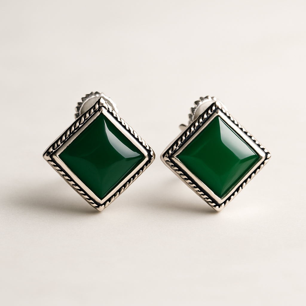 Emerald Green Stone Studs